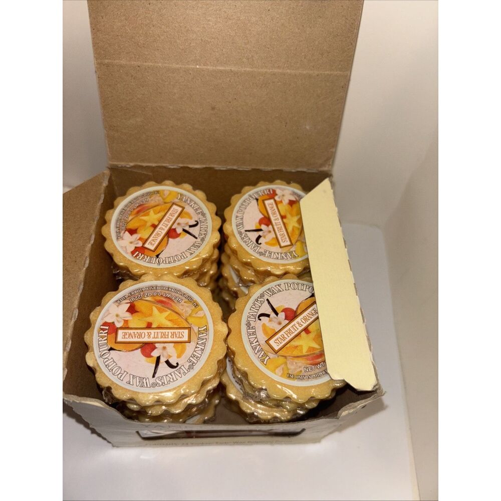 Yankee Candle Star fruit & Orange Wax Potp Tarts Set Of 24 With Case Retired